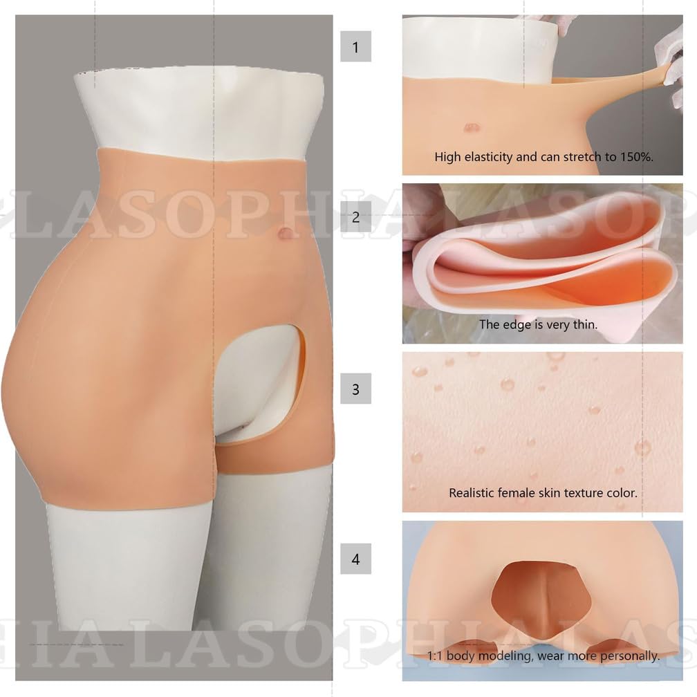 Bragas Moldeadoras De Silicona para Glúteos De Cintura Alta con Diseño En S Abertura En La Entrepierna Realce De Caderas Cintura para Mujeres