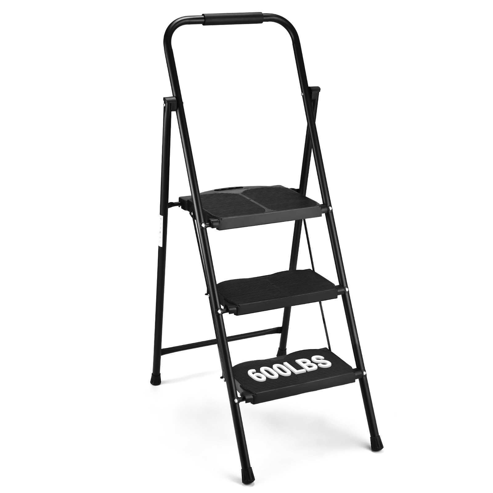 Step Ladder Extra Large & Wide 3 Step Stools Personalized Folding Step Stool which 600lbs Anti-Slip Step Stools for Adults Multi-Use for Household, Kitchen Foldable Step Stool