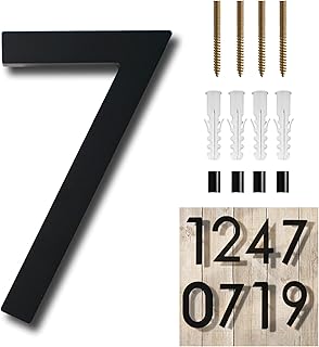 6 Inch House Numbers for Outside Modern-Rust Proof 3D Floating Address Sign-Address Numbers for Door Garden Mailbox,Matte Black Acrylic 911 Visibility Signage (7)