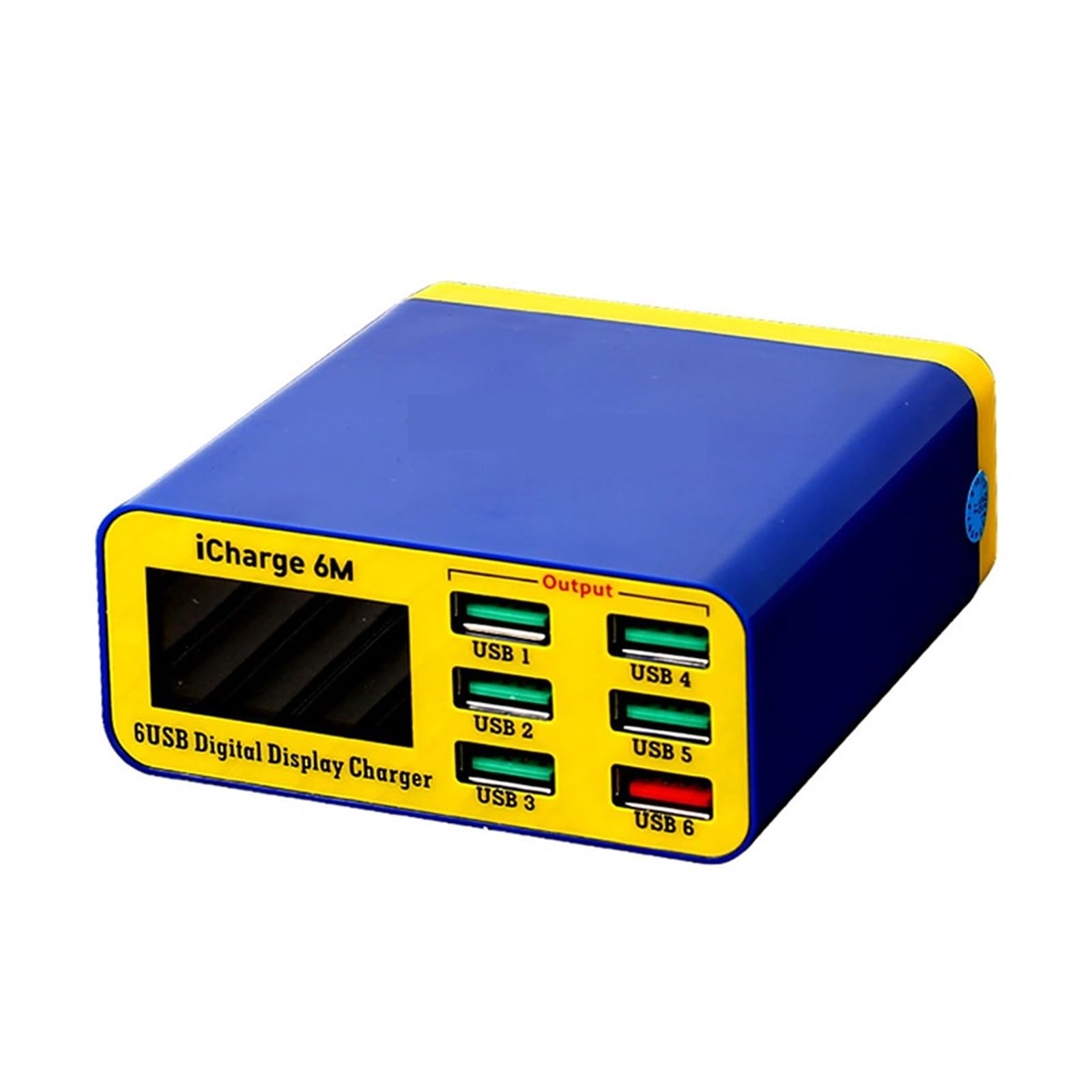 Caricatore multidispositivo, Supporto for ricarica intellinte USB QC 3.0 da 6 M Ricarica rapida con display LCD Ricarica rapida con porte multiple
