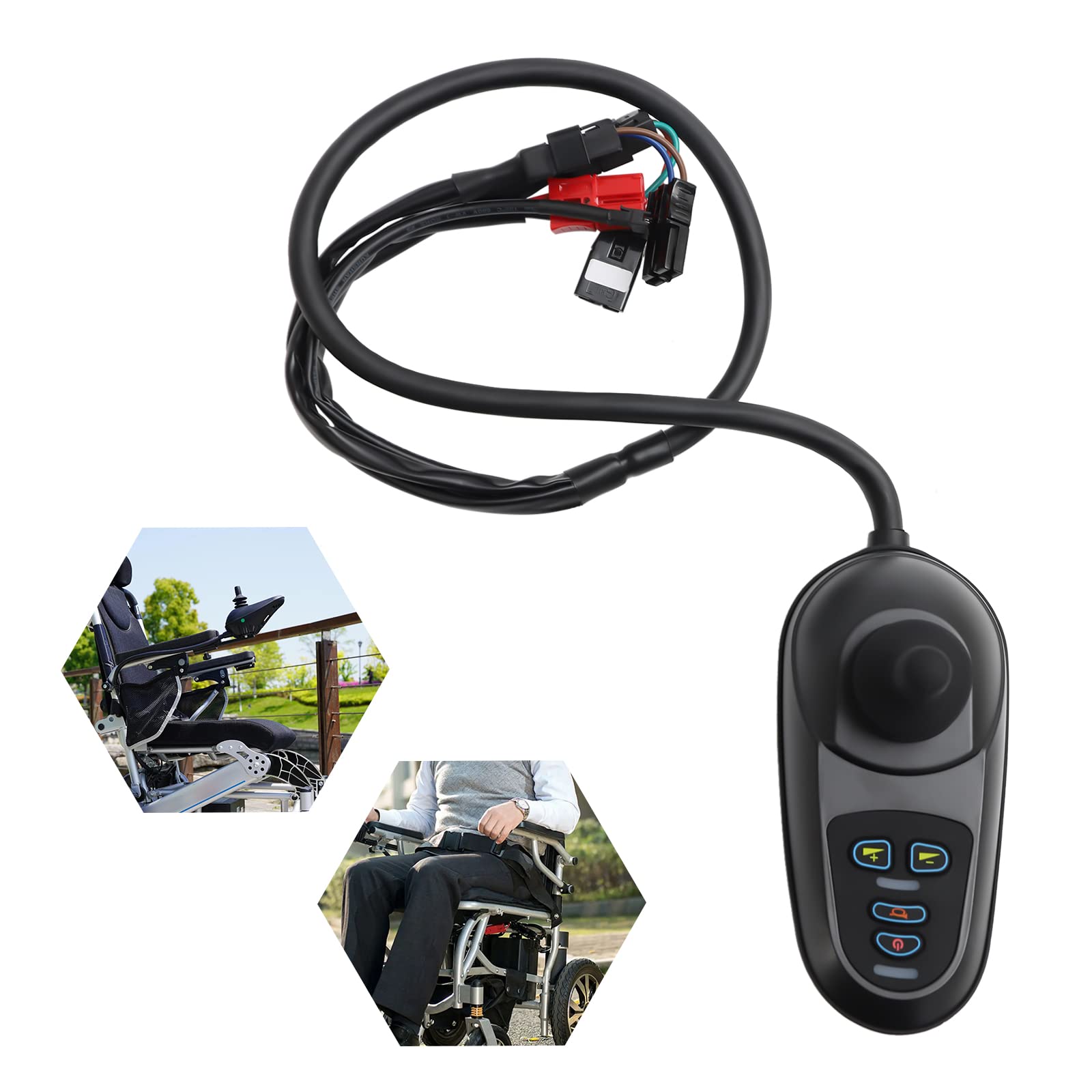 Controlador de joystick para silla de ruedas eléctrica WB5003, accesorios de movilidad eléctrica, aluminio, resistente al agua, 24 V, 50 A, 5 marchas, IPX3