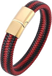 Pulsera de piel con charms dorados cm para hombre pulseras trenzadas con hebilla dorada