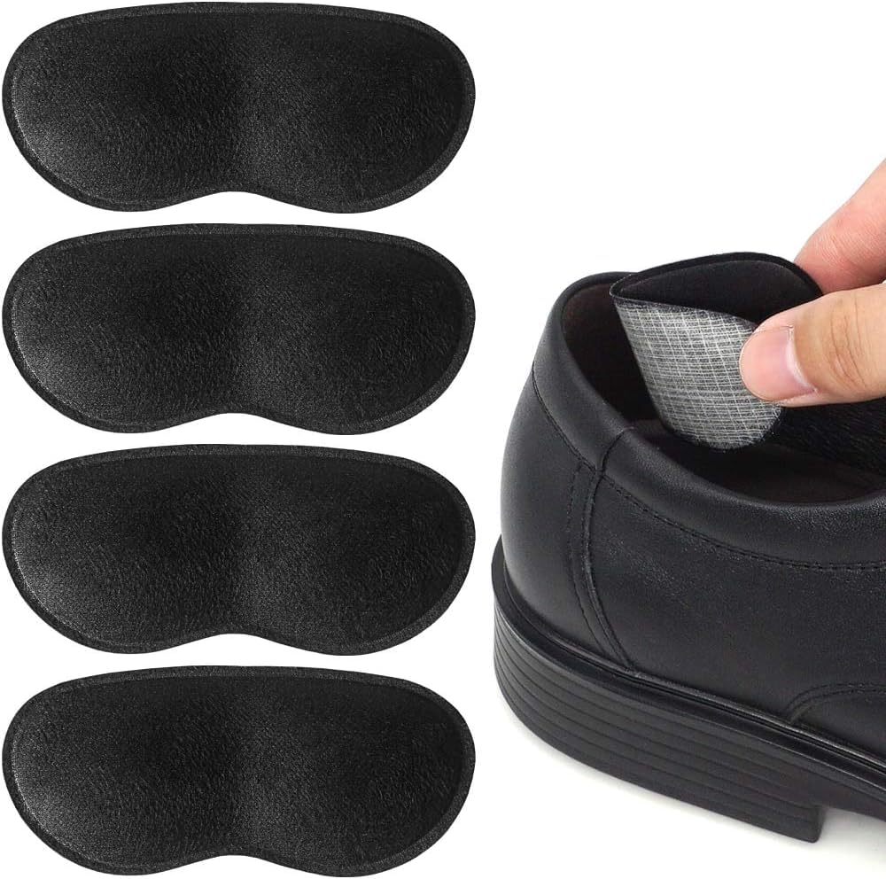 Premium Heel Pads Inserts Grips, Shoe bite Protector Back of Heel Protectors Cushions Liner Prevent Too Big Shoe from Shoe Slipping,Blisters,Filler for Loose Shoe Fit for Men Women (2 Black, Free)