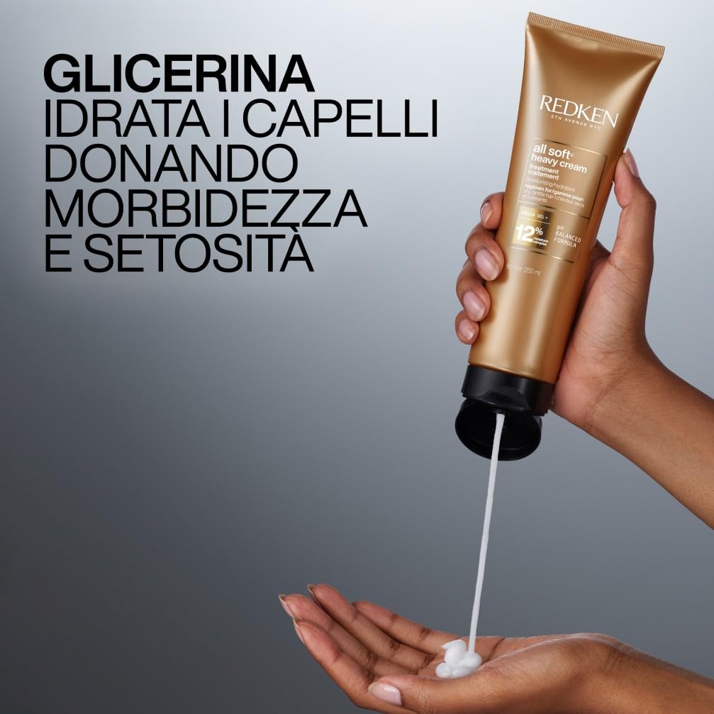 Redken | Maschera professionale Heavy Cream All Soft, Idratante per capelli secchi e fragili, 250 ml
