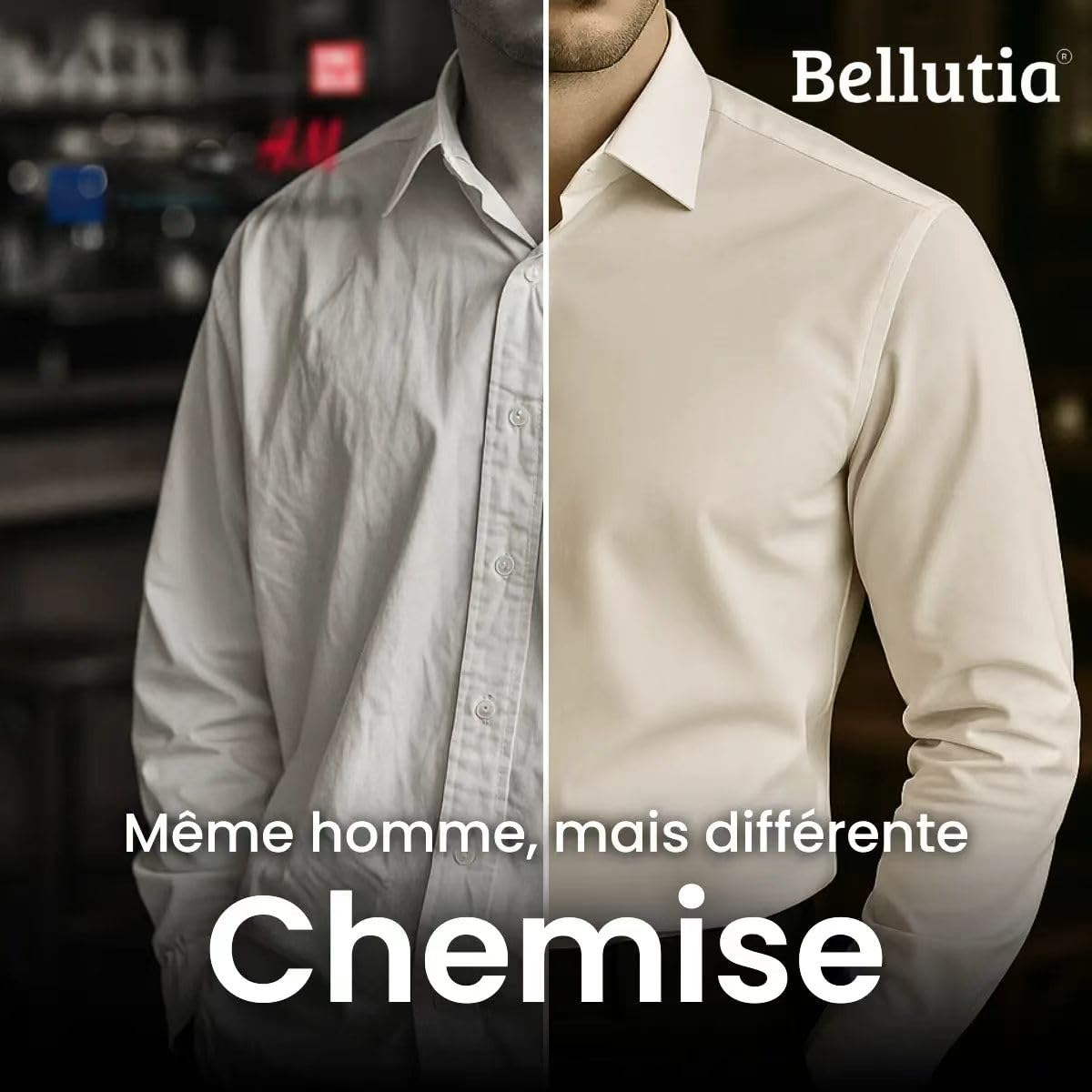 MEIION Chemise Infroissable à Coupe Ajustée Chemise Homme à Manches Longues - Tissu Stretch - Coupe Ajustée - Design Infroissable - Style Décontracté & Tendance