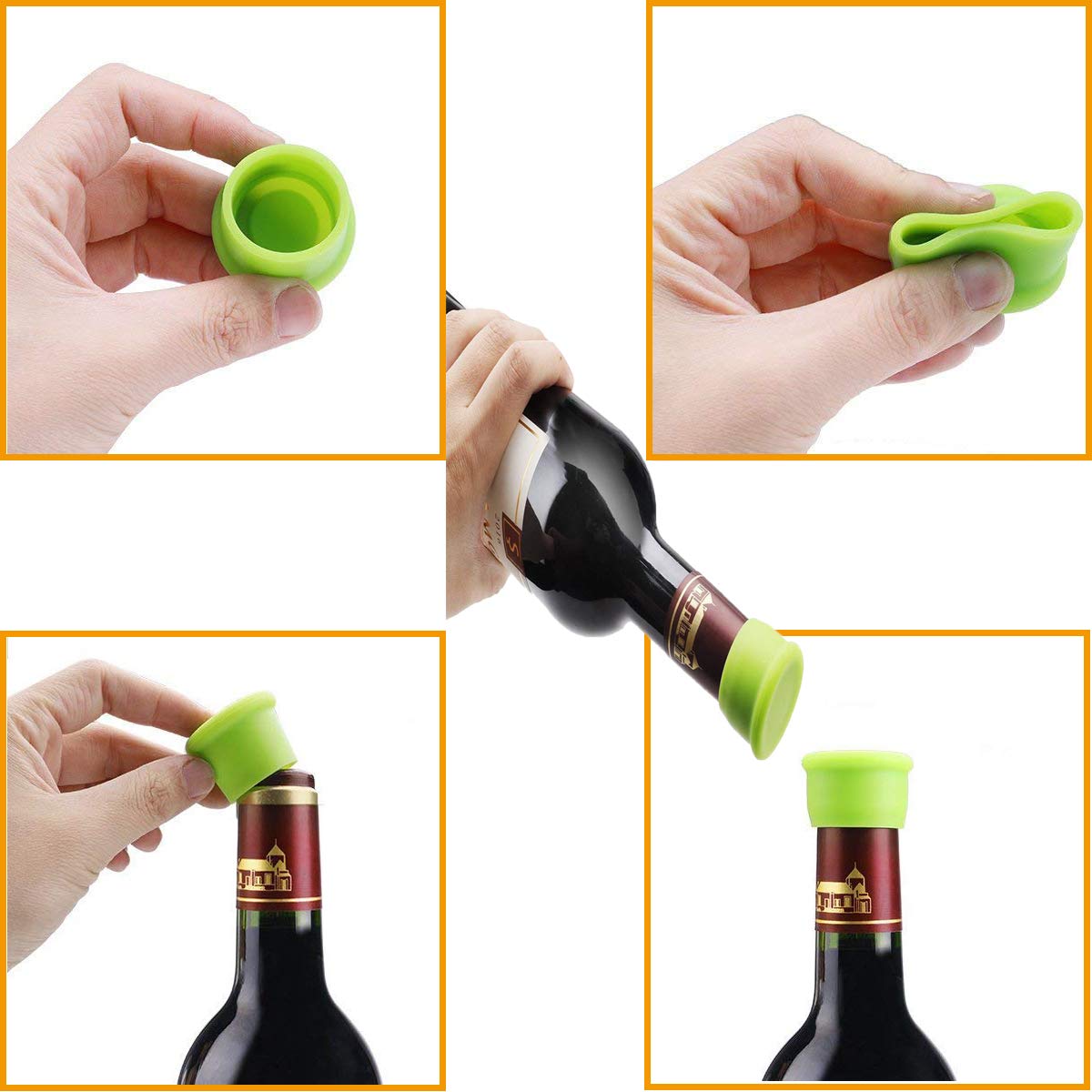 Tappo Per Vino E Birra In Silicone - Riutilizzabile, Con Apribottiglie Incorporato