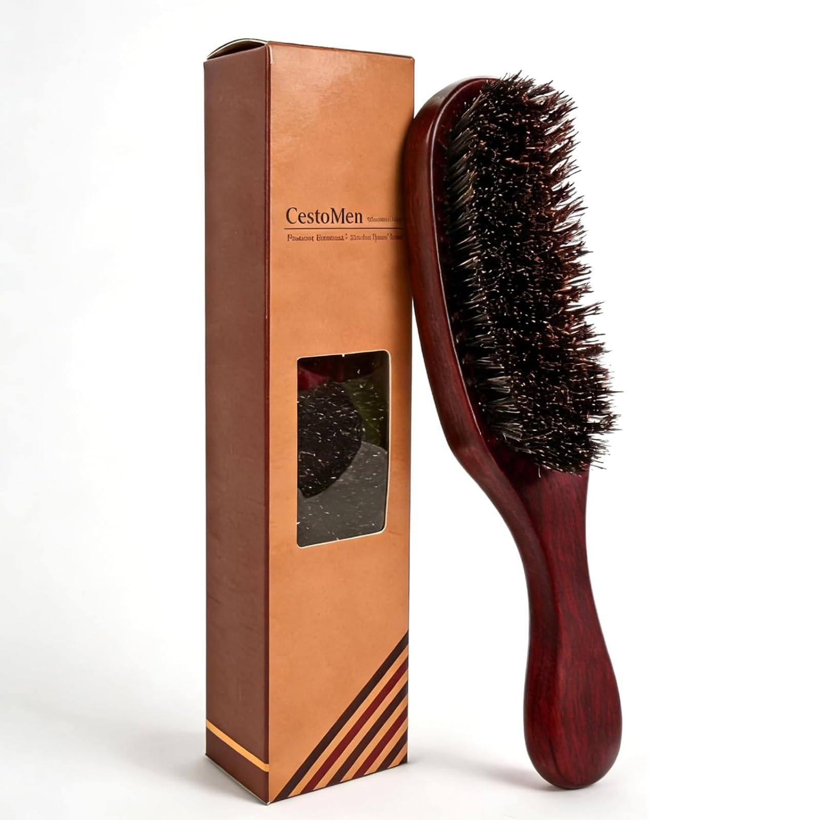 100% Boar Bristle Hair Brush, Slick Back Wave Brush for Curly, Wet, or Damaged Hair, Massage Wood Comb for Shine, Smoothing & Reduced Breakage-image-31