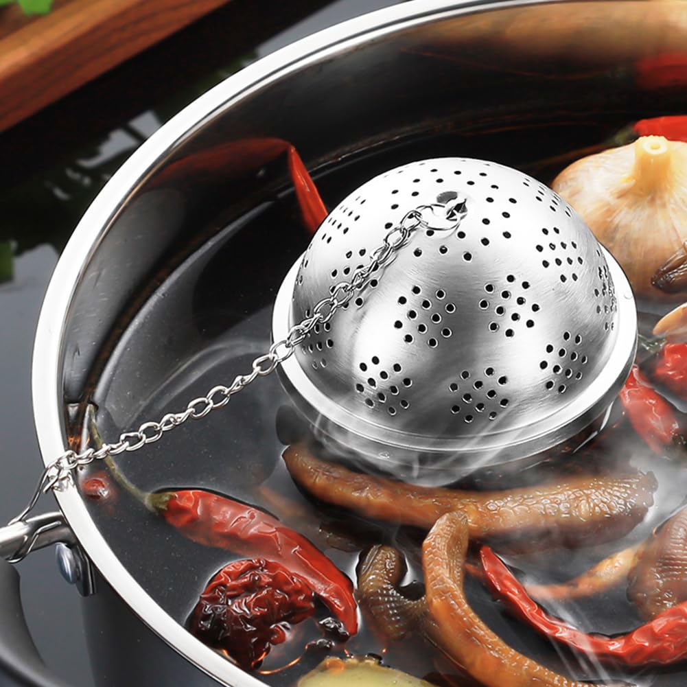 Large Stainless Steel Tea Ball Strainer - Spice Infuser -7