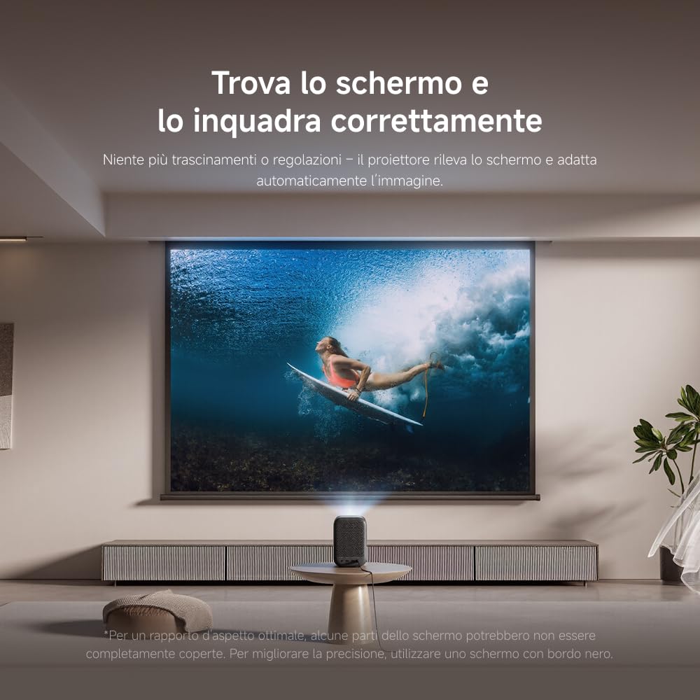 Xiaomi L1 Proiettore Intelligente 1080P con Google TV & Netflix, Proiettore Portatile Home Cinema, Autofocus & Keystone, HDR10/HLG, Schermo 120", WiFi 5G Bluetooth, Audio Dolby