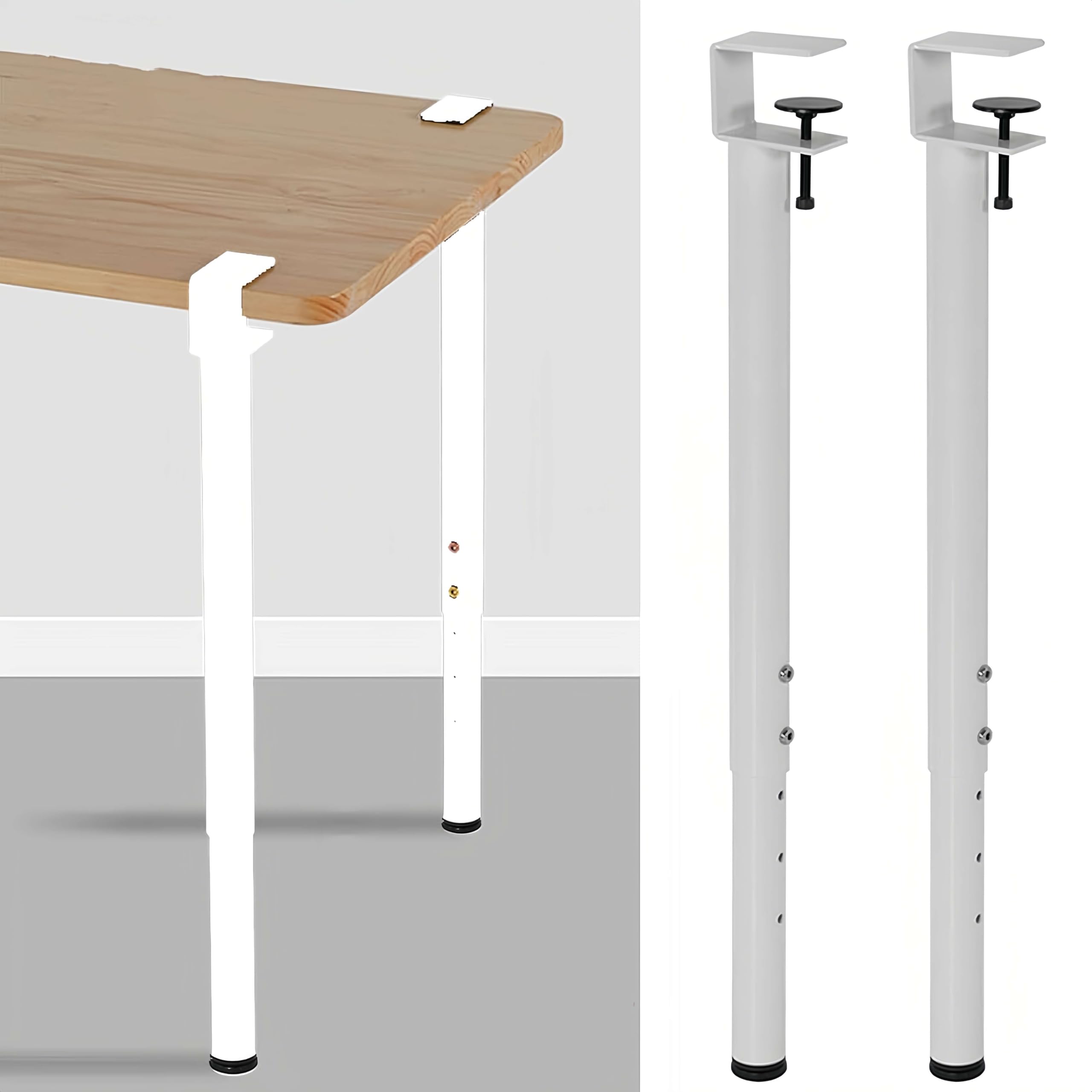 Patas de Mesa Ajustables en Forma de F, sin Abrazadera de perforación en Soportes de Muebles, Base de Mesa DIY de Metal Resistente 65-95 cm de Altura para encimera de Comedor