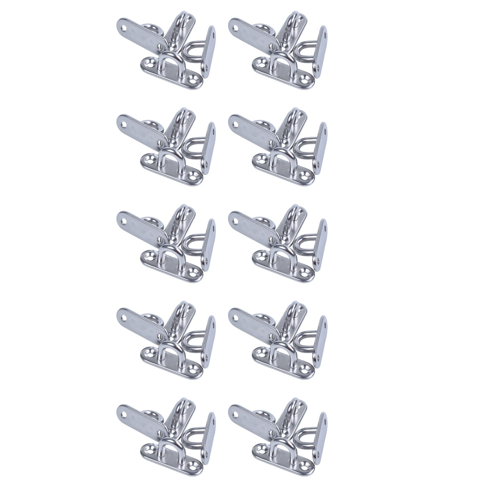 Bloepum 40pcs 5mm 304 Stainless Steel Oblong Pad Eye Plate Staple Ring Hook