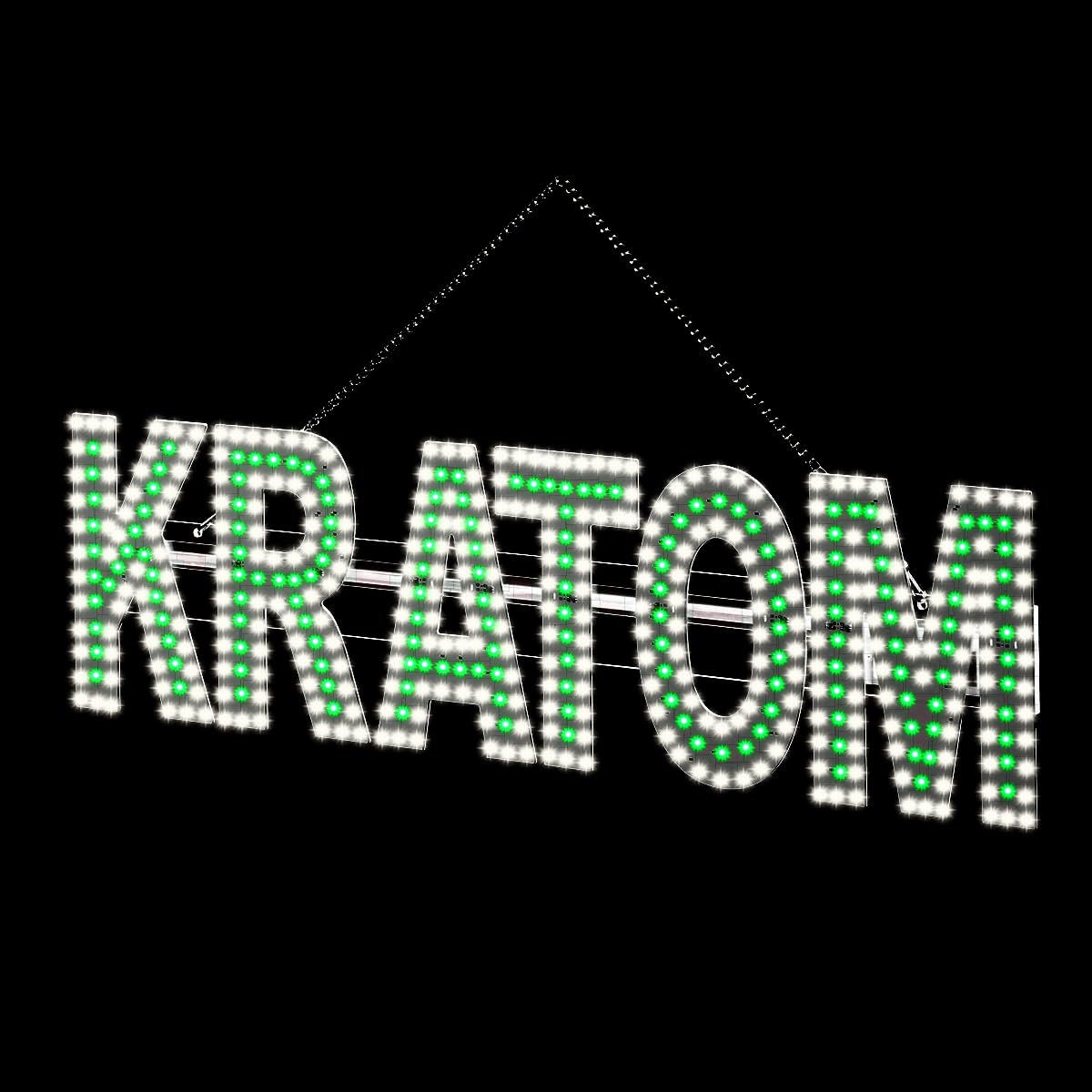 Letrero LED Kratom de 30 x 8 pulgadas, 380 LED superbrillantes, decoración de tienda de alta visibilidad para tiendas de humo y minoristas, ahorro de energía con accesorios para colgar