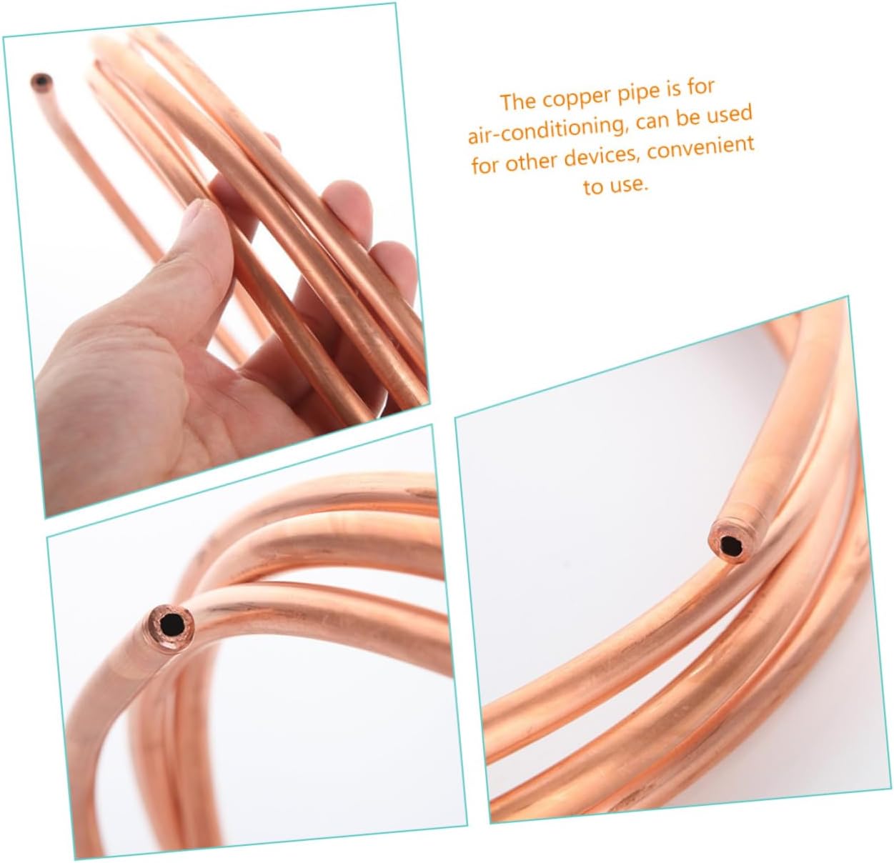 4pcs Soft Coil Copper Tube for Air Conditioning Inner Refrigeration Tubing for Efficient Cooling