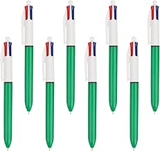 8 Pack 1mm Multicolor Ballpoint Pens for Office, Home Office or School (Dark Green)