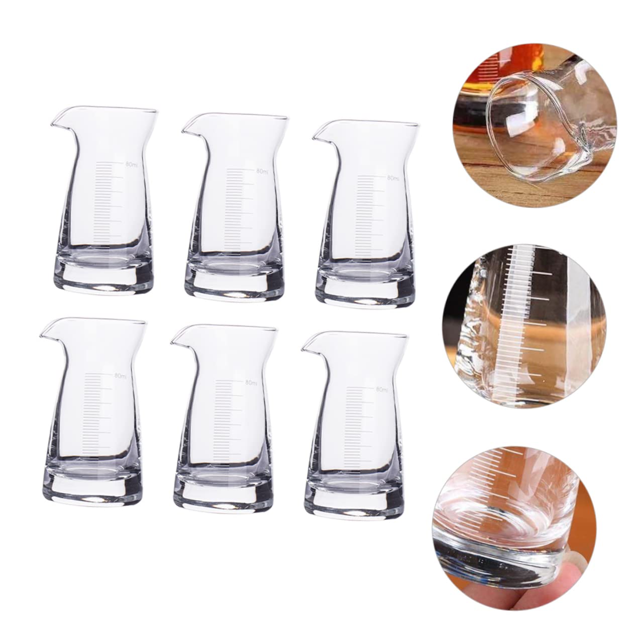 Garneck Caraffe Graduate in da 80 Ml Misurino per Liquidi Brocca Graduata Becher Tazze per La Misurazione di Liquidi Tazza per La Miscelazione E La Misurazione