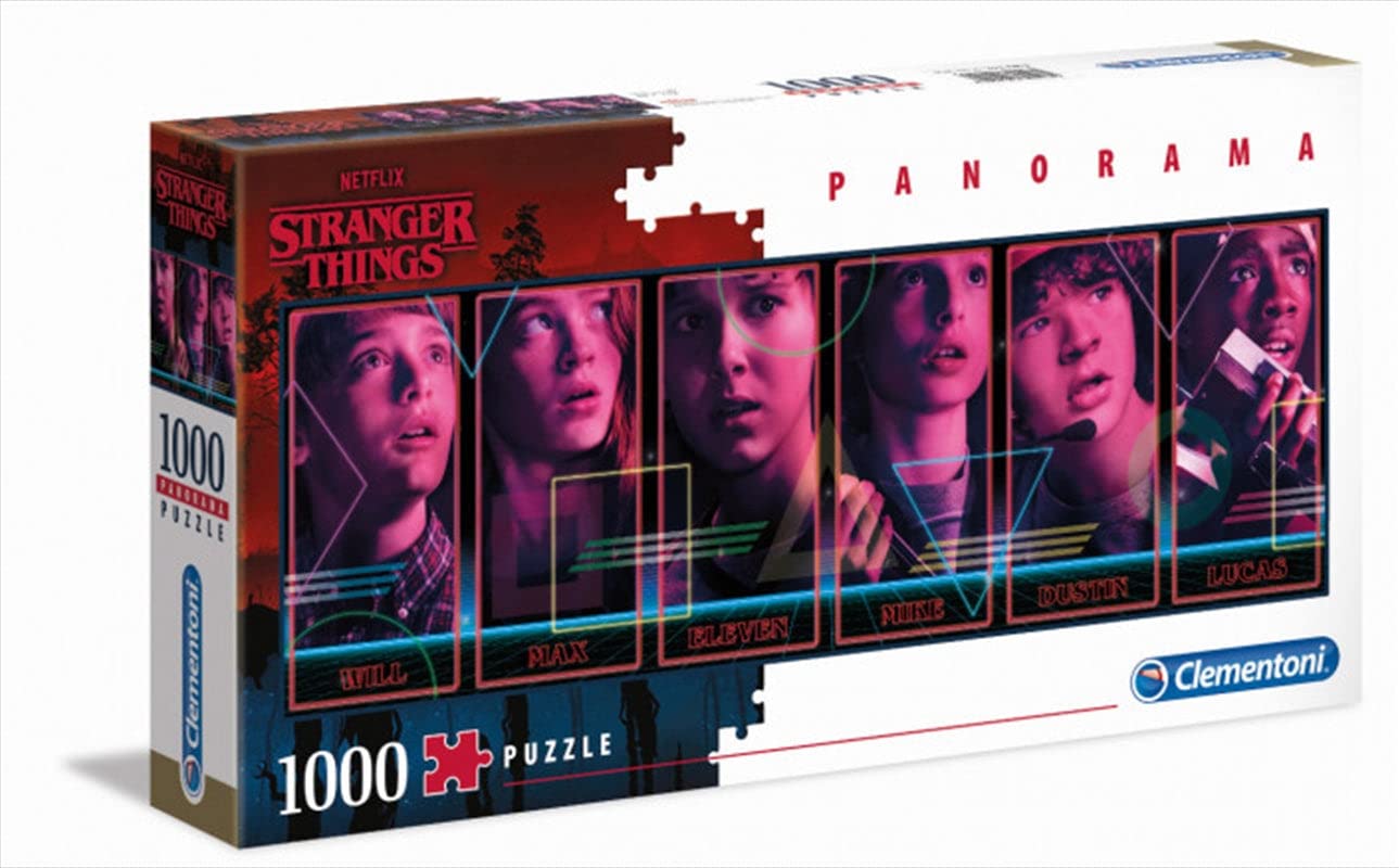 Clementoni - 39548 - Puzzle Panorama - Stranger Things - 1000 pieces - Made in Italy - jigsaw puzzles for adult - jigsaw puzzles Netflix