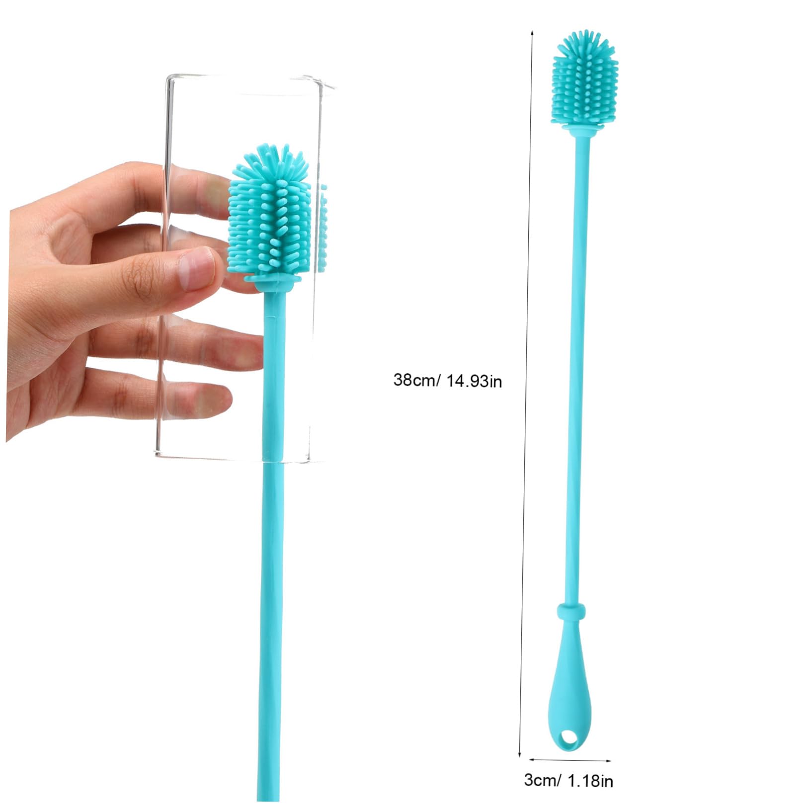 Healeved 3 Set Spazzola Per La Pulizia Dei Piatti Bustine Bottiglia Lavabottiglie Brevi Brush Detergente Per Bottiglie D'acqua Scovolino Per Bottiglie in Silicone Gel Di Silice 2 Pezzi * 3