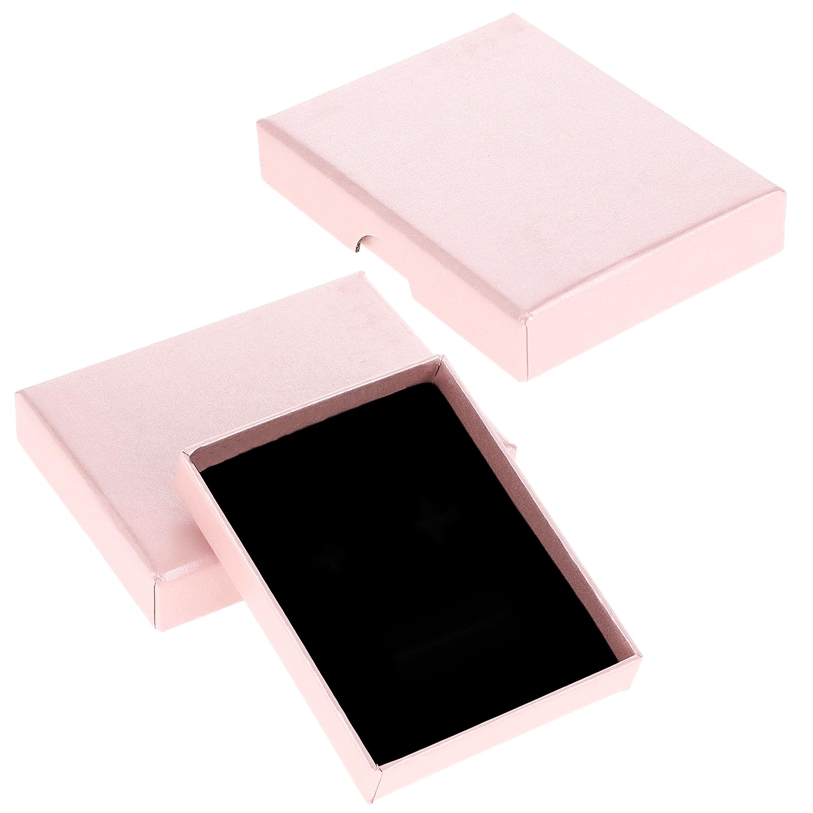 2 Pack Small Jewelry Gift Box, Cardboard Jewellery Box with Lids Pendent Storage Case Necklace Bracelet Earring Cardboard Organizer Square Jewelry