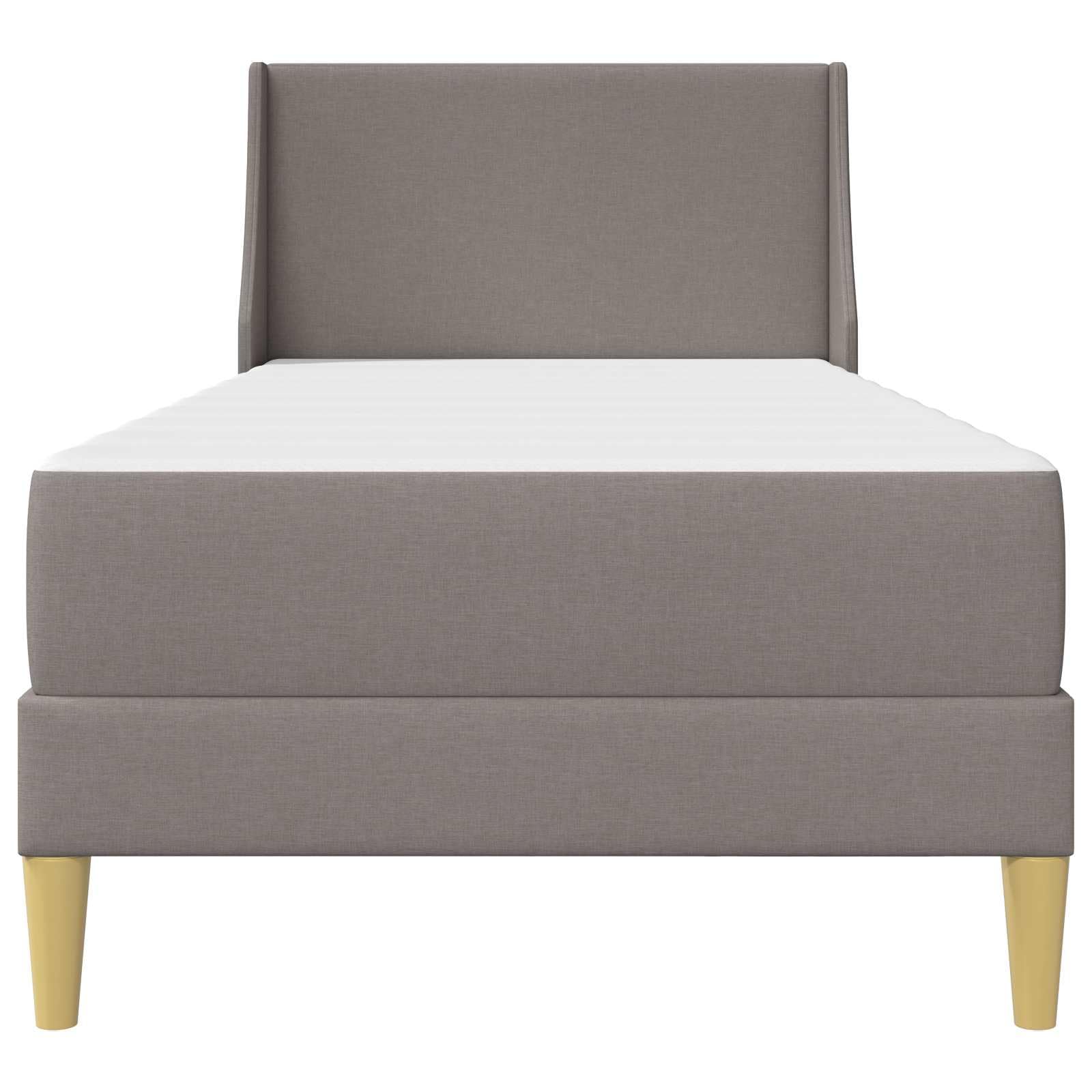 Rama łóżka z materacem taupe, 80 x 200 cm, poliester, rdzeń ze sprężyn kieszeniowych z zimną pianką, oddychający, ergonomiczny, z praktyczną przestrzenią do przechowywania, stelaż
