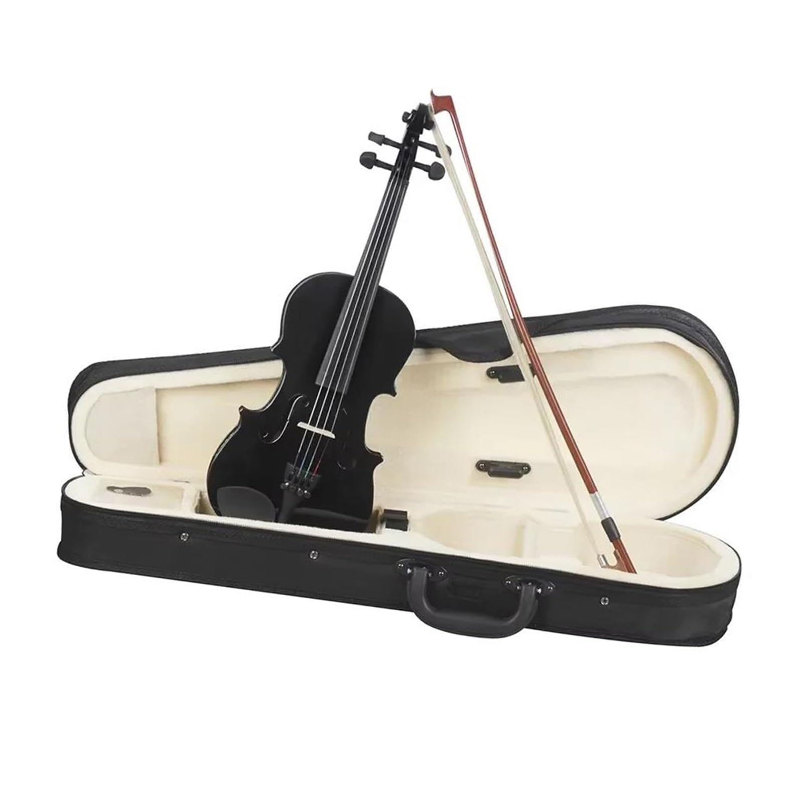 Violino Acustico In Legno Massello Scala 1/8 Violino Professionale | Scelta per principianti, strumento a corde, nero