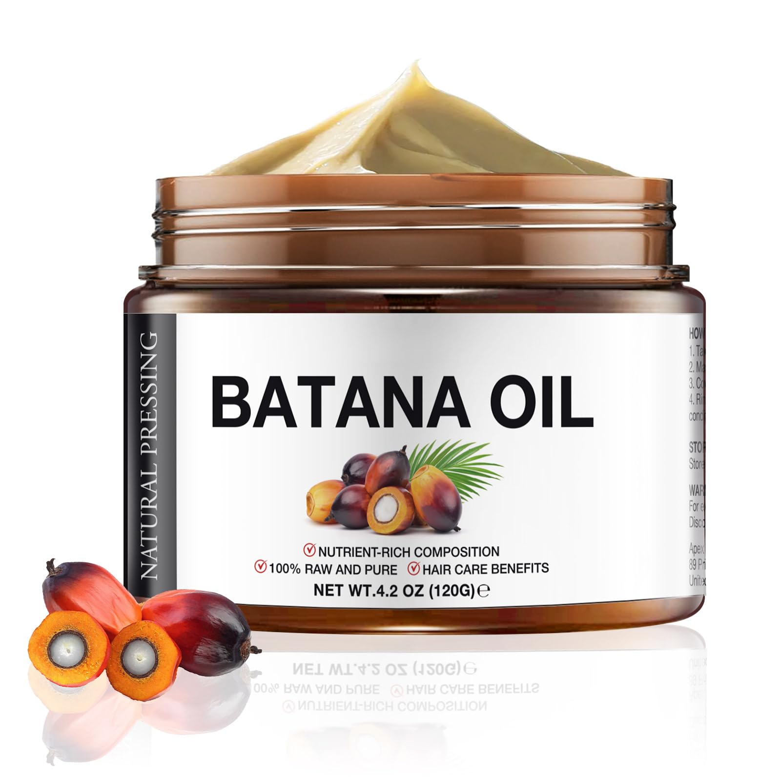 Batana Oil, 100% Pure and Natural, 4.2 Oz - Stimulates Growth, Thickens Strands, Prevents Dry Hair & Hair Loss