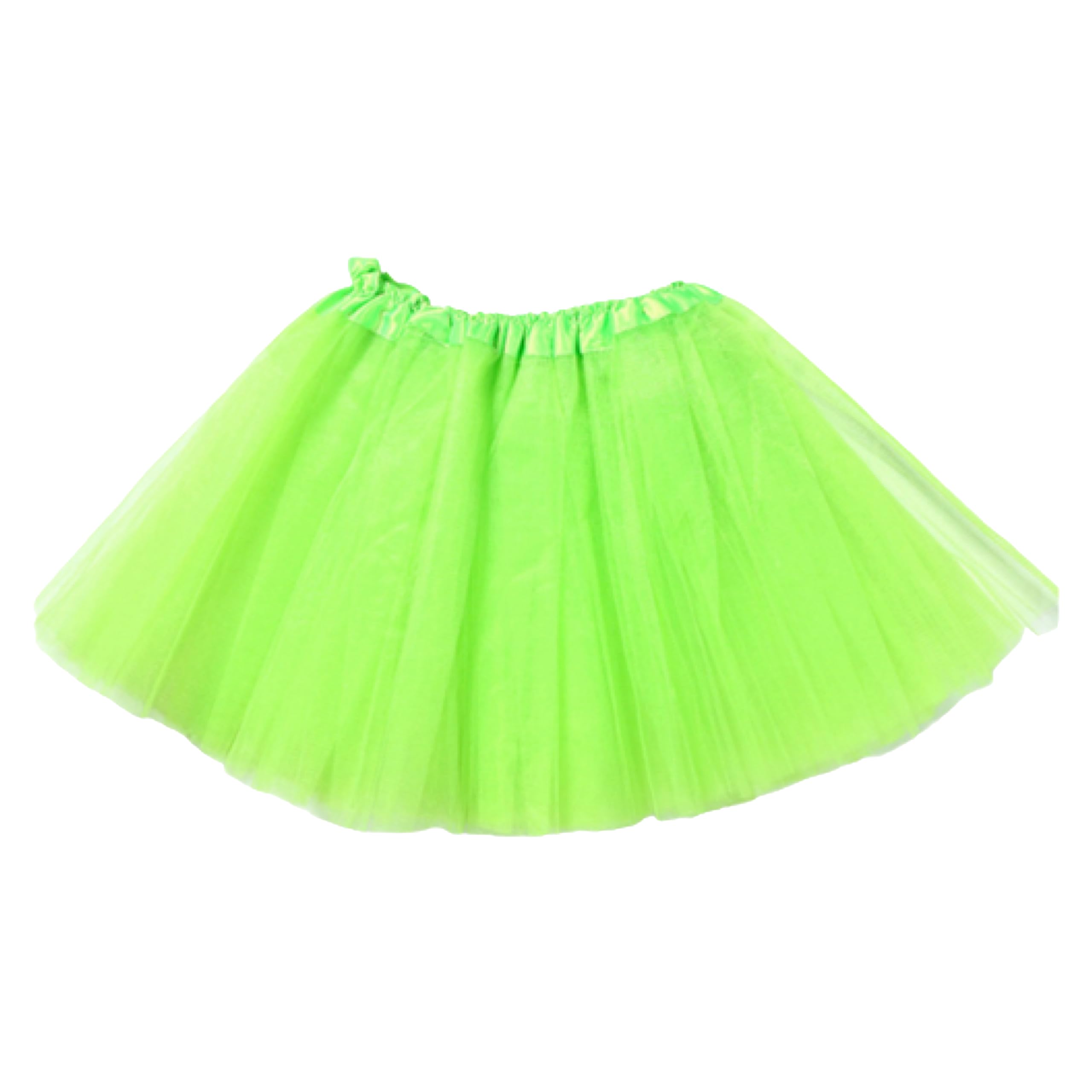 Lizzy Kids Neon Yellow 3 Layered Tutu Skirt Tulle Skirts Fancy Dress Halloween, Birthday Party, Photography Dance Tutu Elastic Waistband
