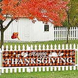 Large Happy Thanksgiving Banner Thanksgiving Decorations Fall Banner Thanksgiving Turkey Maple...
