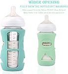 3 Pack Silicone Sleeves for Avent Natural Glass Baby Bottles, Anti Breakage Baby Bottle Holder, Compatible Philips AVENT Glass Natural Baby Bottle 8 oz, BPA Free