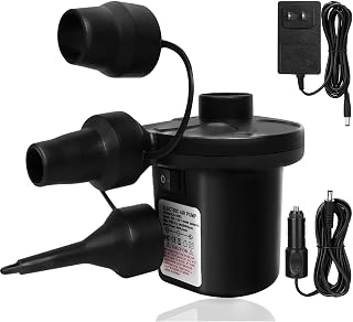 Electric Air Pump,110V AC/12V DC, 5000PA 50W Portable Quick-Fill,Car Power Adapter,Inflator/Deflator Pumps with 3 Nozzles, Price In India