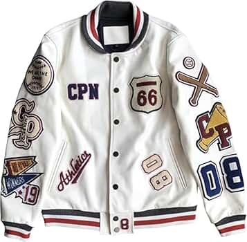 Amazon | [Rosesky] ジャケット メンズ スタジャン カレッジ ロゴ