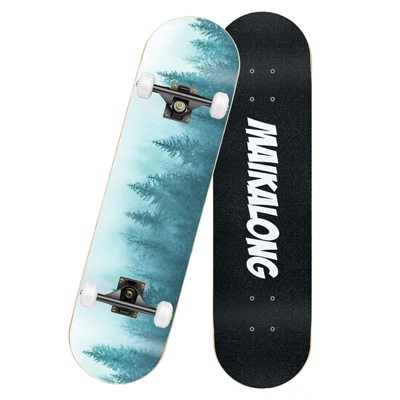 6 Layers Maple Wooden 31x8 Complete Skateboards Support 300lbs Standard Skateboard for Adults Beginners Teens Kids