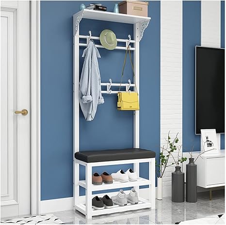 Amazon Co Jp ハンガーラック 収納 省スペース 帽子収納 キャップ かばんかけ 靴棚 おしゃれ ラック付き 靴だな 玄関 アパート用 Color White A Size 80x30x172cm Diy 工具 ガーデン
