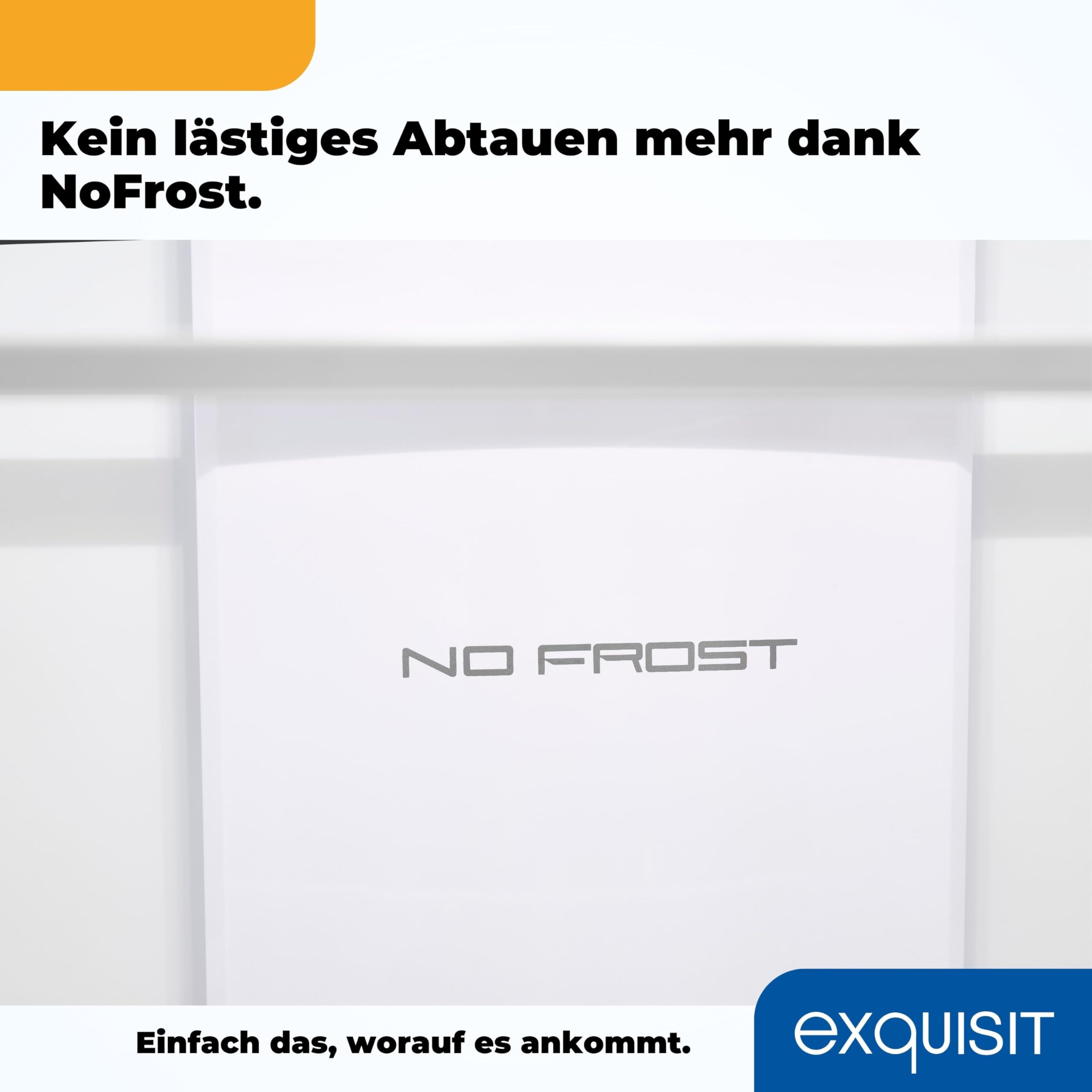 Exquisit Kühl-Gefrierkombination No Frost, 193 L, Energieklasse E | Freistehend, 54 cm breit, Inoxlook, 4-Sterne-Gefrierfach, LED-Licht, 41 dB(A), höhenverstellbare Füße