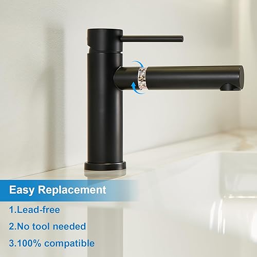 Miniatura 4 de Paquete de 2 filtros de repuesto para grifo de baño YardMonet Potente, filtración de agua multietapa, cartucho de filtro duradero para eliminar
