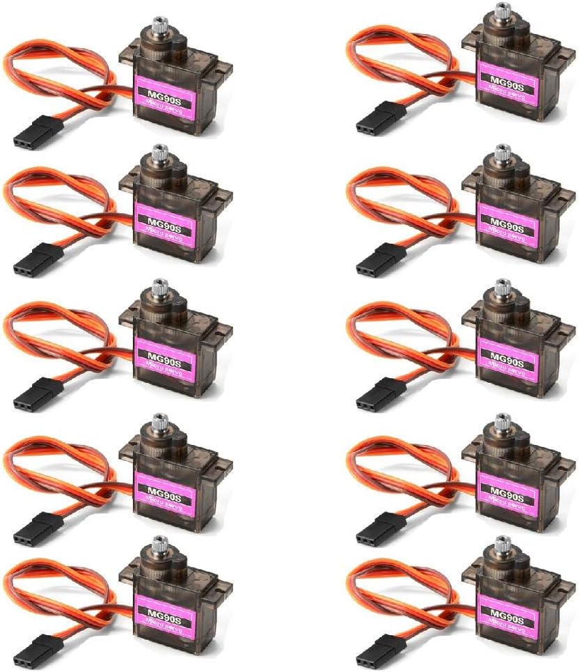 MG90S Servo 1/2/4/10/20/50 Pcs All Metal Gear 9g SG90 Upgraded Version For Helicopter Plane Boat Car MG90 9G Trex 450 RC Robot (MG90S-4pcs)