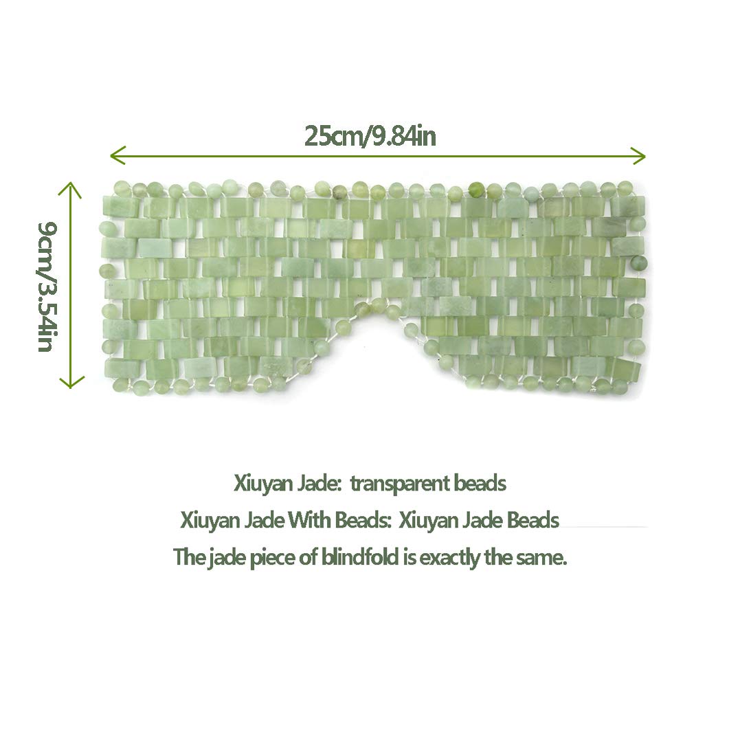 100% natürliche Jade beruhigende kühlende Entgiftende Schlafmaske, Anti-Aging Jade Augenmaske für geschwollene Augen und dunkle Kreise, Augenmassage