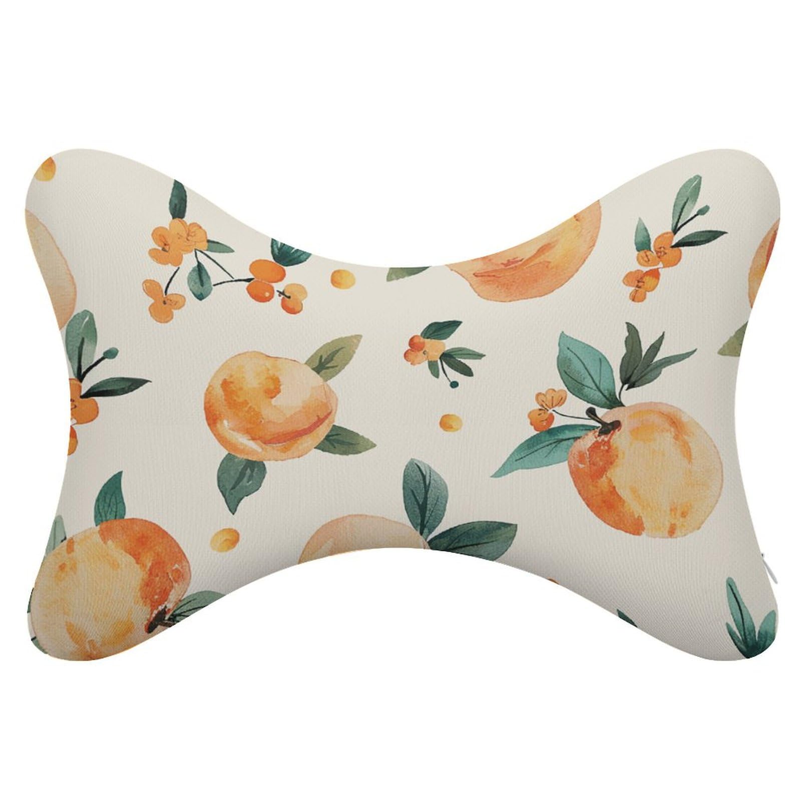 Cuscino per il corpo, cuscino di supporto lombare, motivo pesca, frutta stampato, cuscino da viaggio, set da 2, adatto per sedile auto