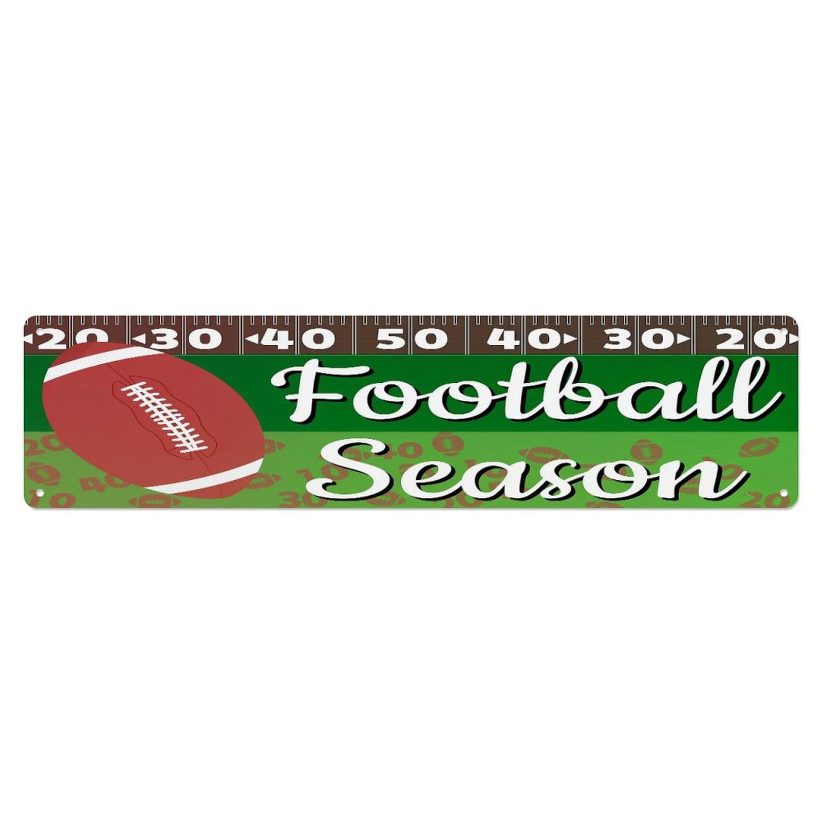 Football Season Field Pattern Metal Tin Sign Plaque