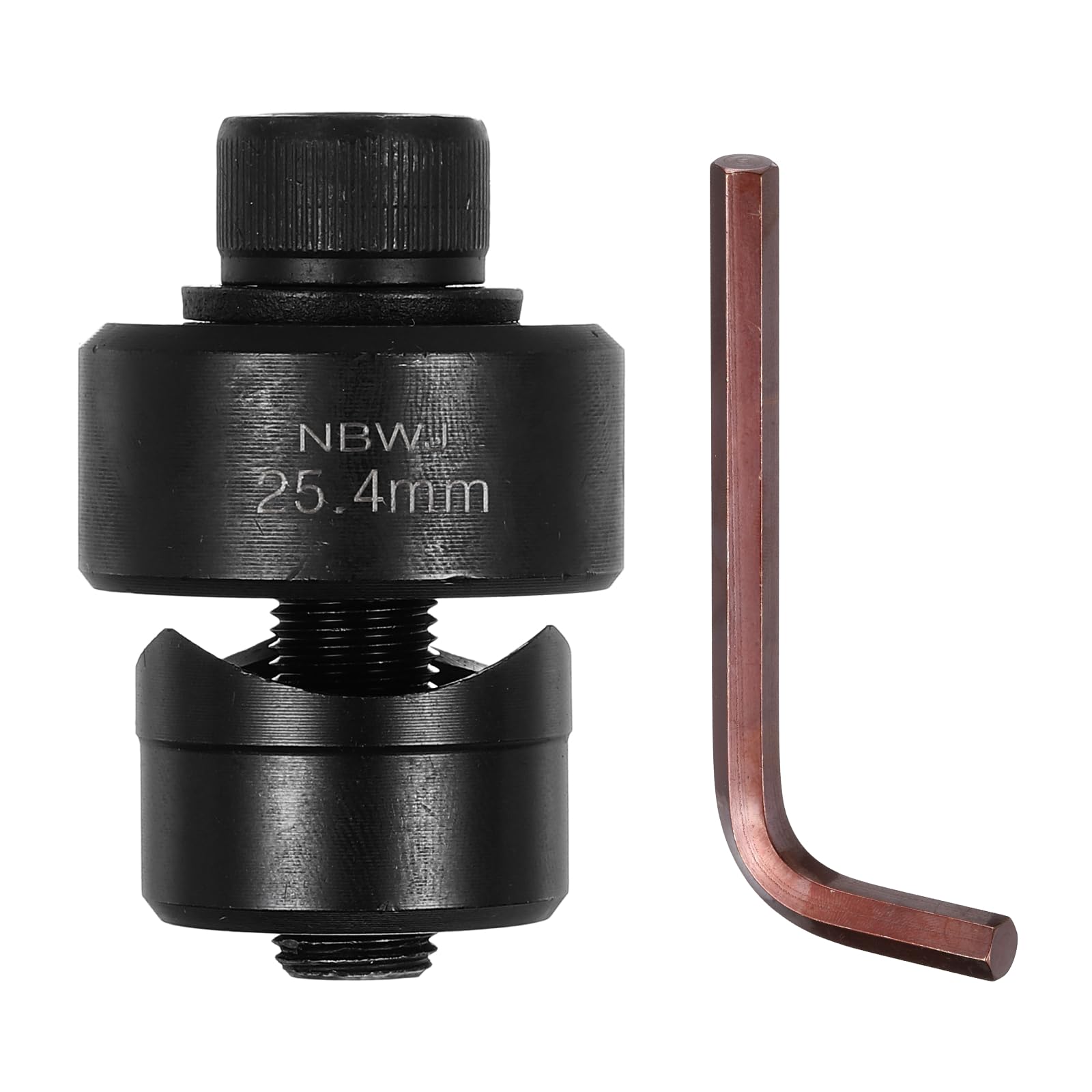 sourcing map Sheet Metal Hole Punch 25.4mm Metric Bearing Steel Circle Hole Puncher Set Knockout Punch Die Cutter Tool with Hex Head Screw Hex Wrench for Stainless Steel Sink Copper Plate