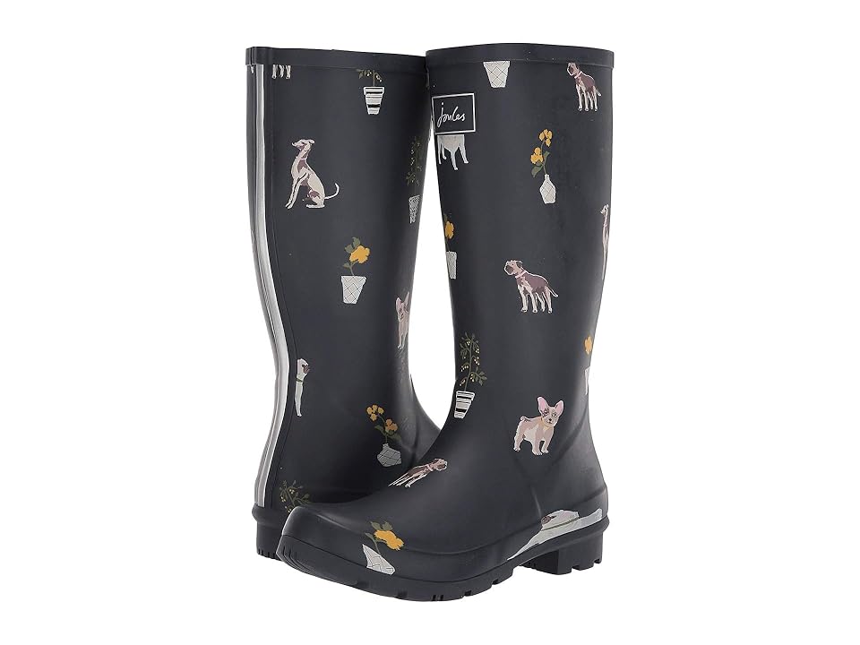 

Joules Roll Up Welly (Grey Dogs) Women's Rain Boots, Gray
