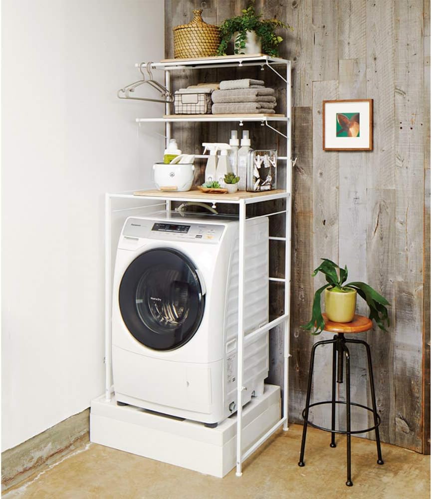 天井低くても置けるカフェスタイルランドリーラック棚2段 天井が低くても置けるカフェスタイルランドリーラック 棚2段 高さ143