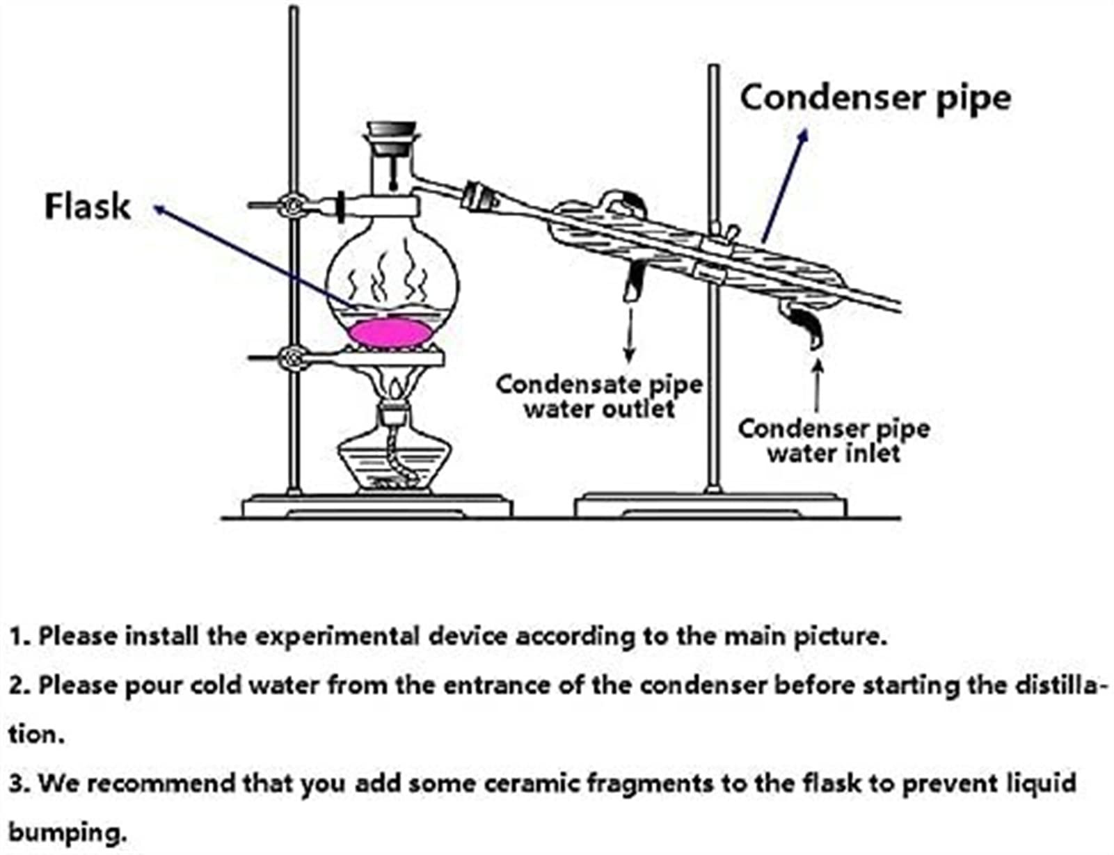 WlP Dispositivo De Estilación De Laboratorio, Aceites Esenciales Destille Dispositivo De Agua De Agua Pura, Conjunto For Hacer Aceites Esenciales, Dispositivos De Destilación