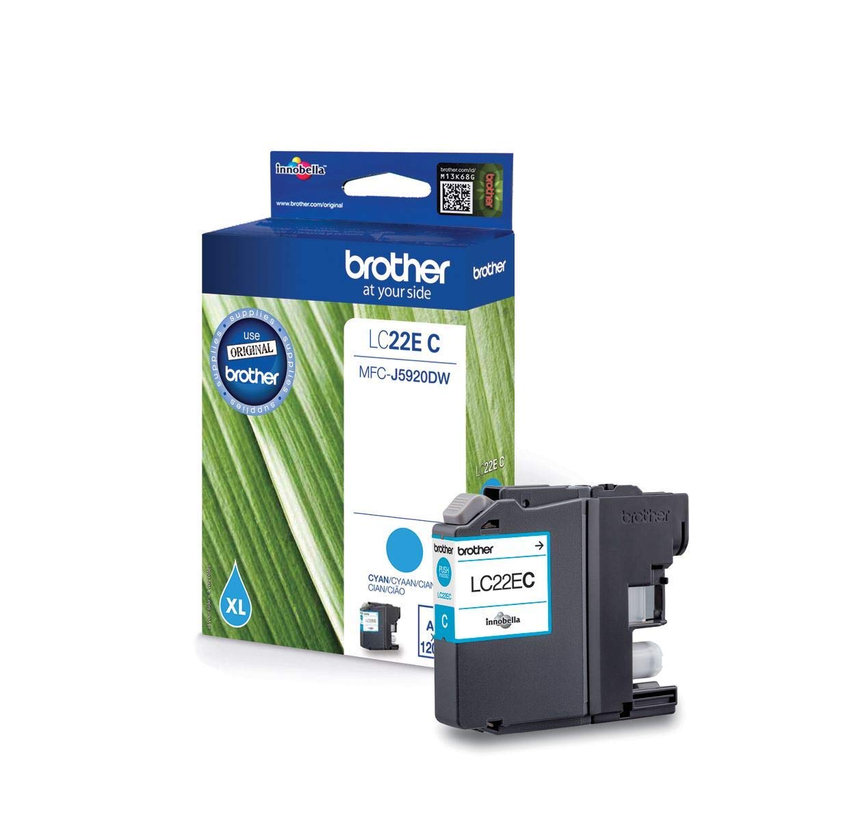 Brother Cyan Lc-22Ec Ink Cartridge 1.2K Pages Iso/Iec 24711 11.8Ml Fo