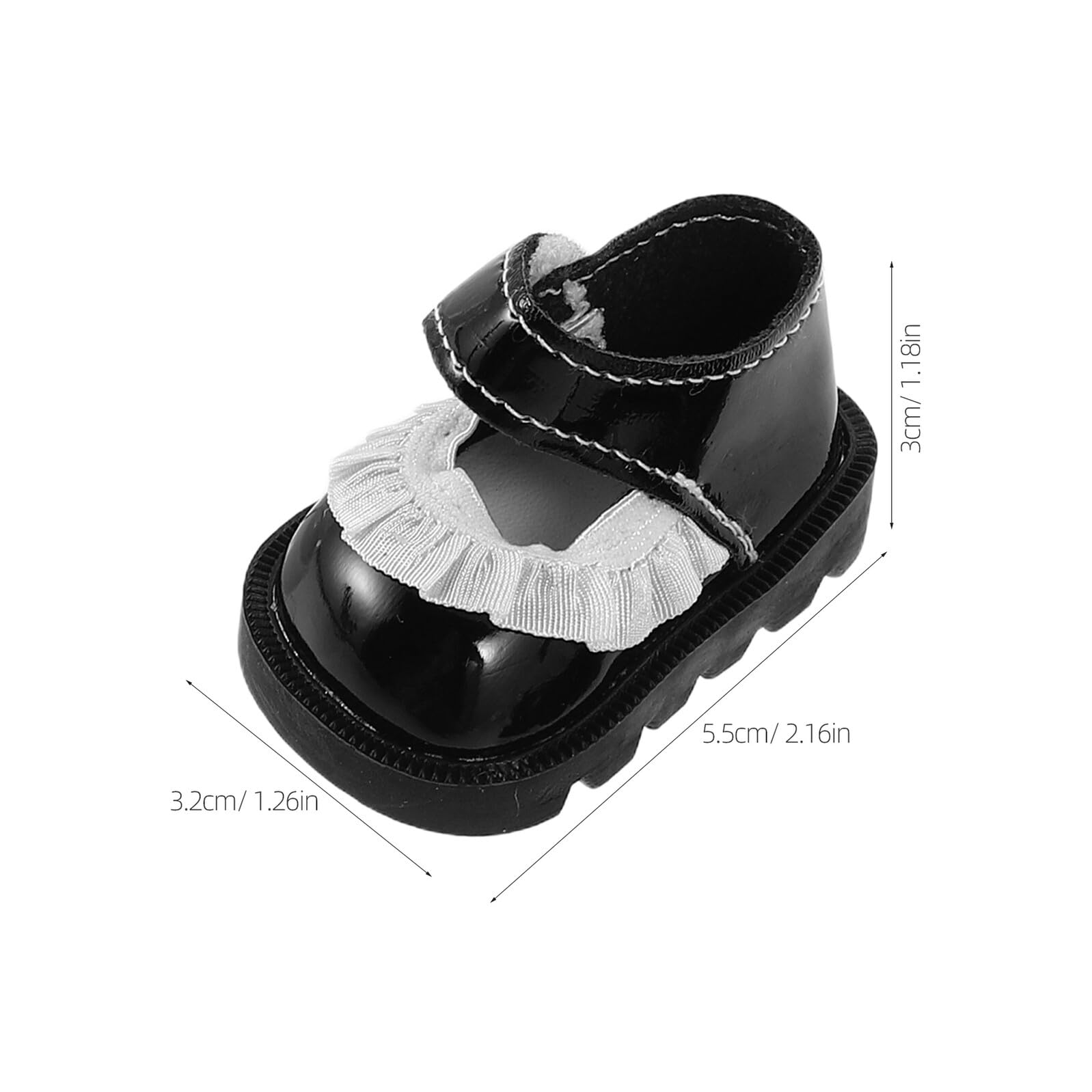 ORFOFE Scarpette per Bambole Reborn in Pu, 2 Paia Eleganti Pizzo Bianco e Nero, Accessori per Vestire Bambole e Decorazioni per Mini Scene Casa