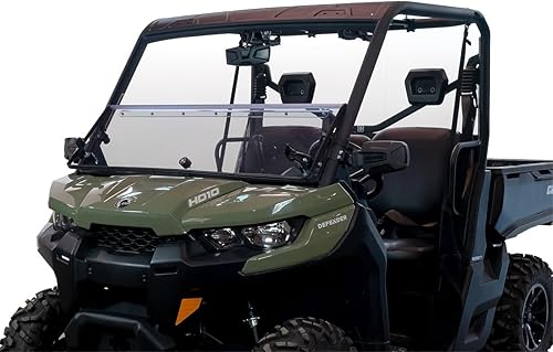 Seizmik Parabrisas UTV Versa-Fold compatible con modelos UTV Can Am DefenderDefender MAX 2016-2023 Policarbonato resistente a los rayos UV