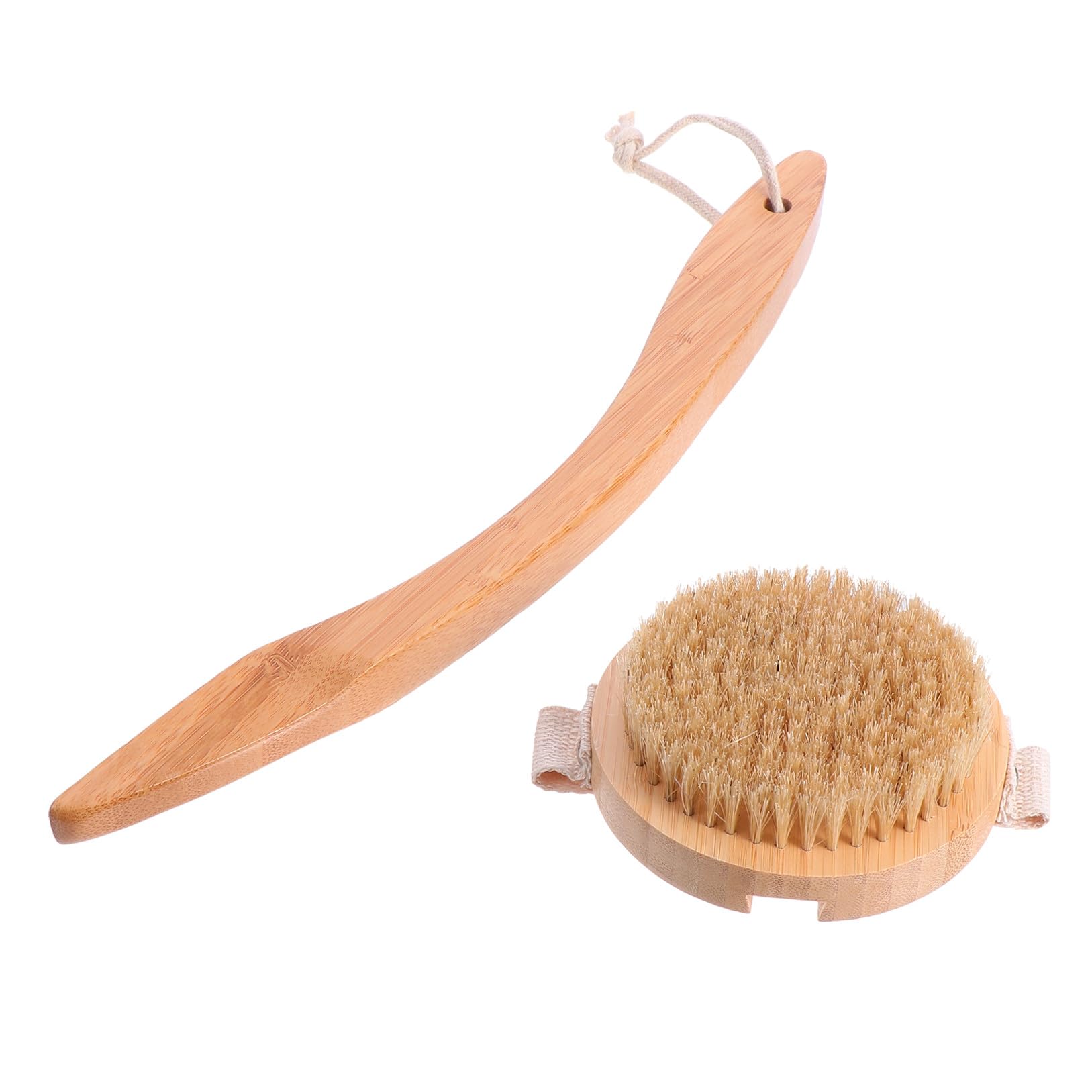 VALICLUD Duschbürste für Rückenreinigung und Peeling Holzbürste mit Abnehmbarem Langem Griff Komfortabel Entfernt Schmutz und Abgestorbene Haut im Haushalt