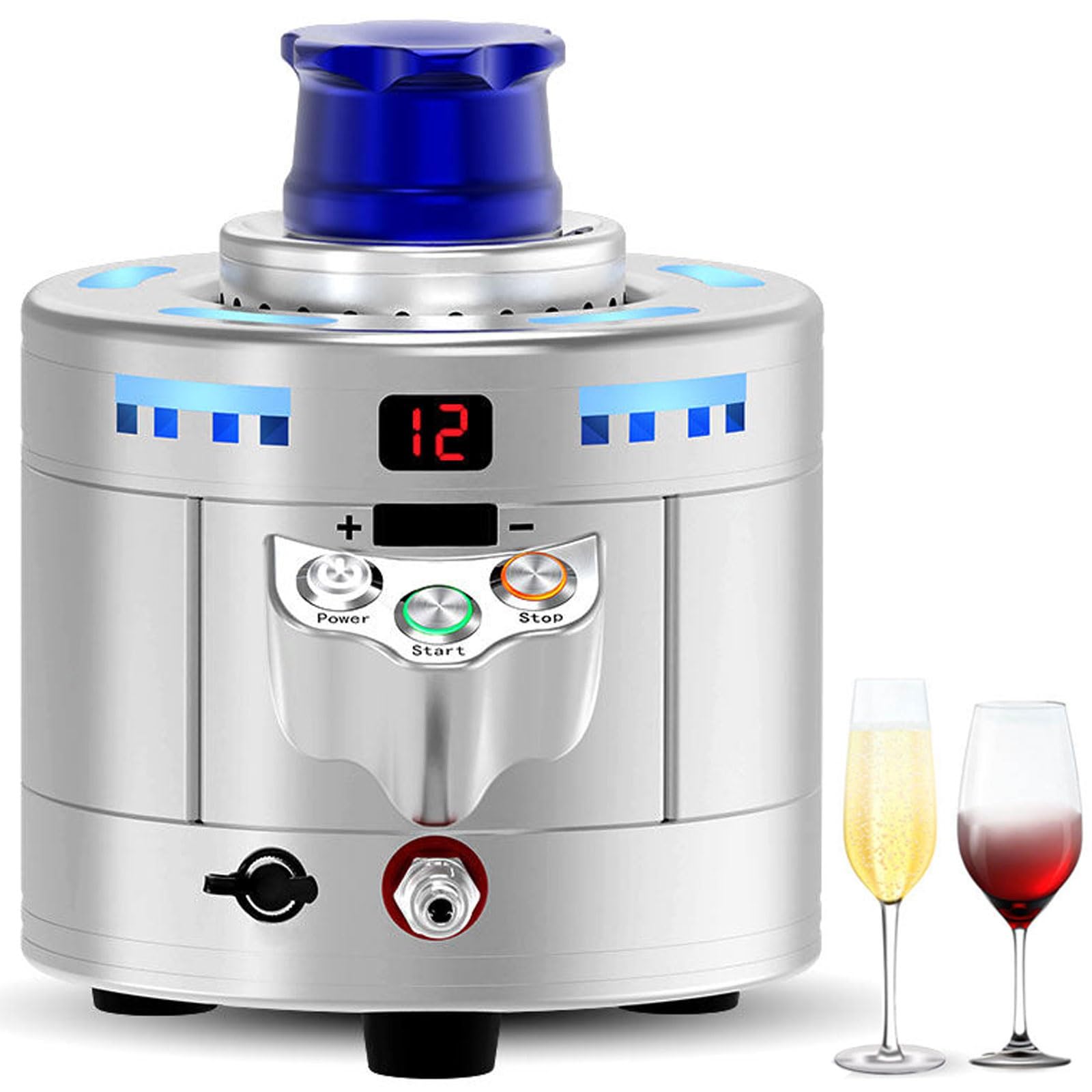 Mini refrigeratore di CO2 in vetro, in acciaio inox, per tazze, frutti di mare, cocktail, birra e bevande miste, veloce 8-12 secondi per tazza