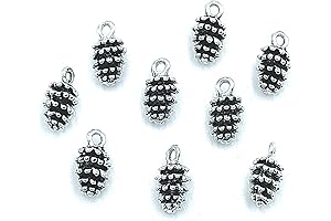 Exquisite Silver Pine Cone Charms for Enchanting Holiday Jewelry