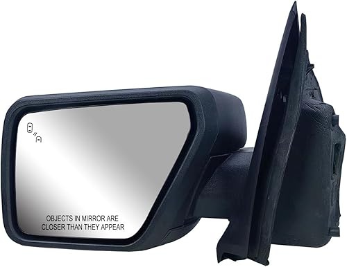 Espejo de repuesto para puerta lateral izquierda del conductor, cubierta texturizada plegable manual con parpadeo y ajuste de potencia con vidrio