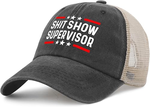 Miniatura 2 de VUWKNQ Shit Show Hat Shit Show Supervisor Hat Trucker Hat Women Funny Mesh Cap for Summer